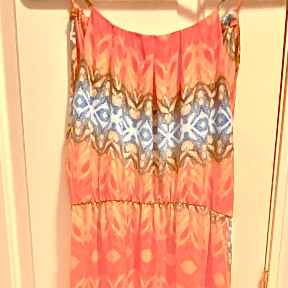 Colorful halter top maxi length Dress